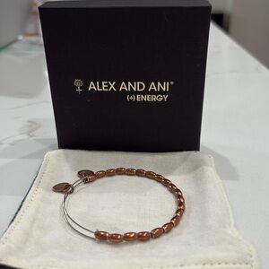 Alex and Ani Briar Beaded Adjustable Wire Bangle Bracelet